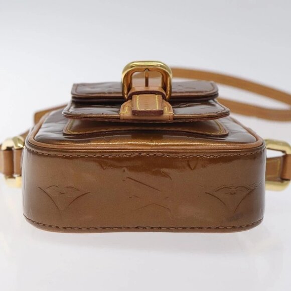 LOUIS VUITTON Monogram Vernis Christie PM Shoulder Bag Bronze M91111 Auth 130923 - Picture 5 of 16